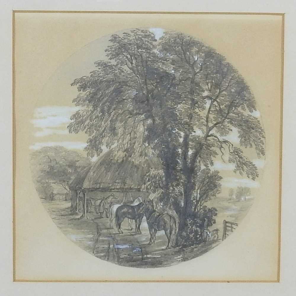 Attributed to Princess Louise Caroline, Duchess of Argyll, 1848-1939, landscape with horses, - Image 2 of 7