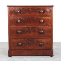 A Victorian mahogany chest of drawers, on a plinth base 94w x 54d x 103h cm