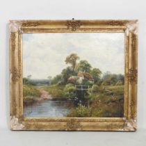 George Sinclaire, 19th century, river landscape with a figure, signed, oil on canvas, 50 x 60cm