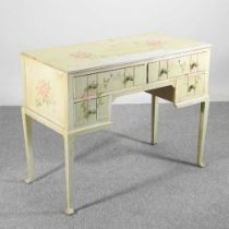 A painted dressing table, with floral decoration 99w x 48d x 79h cm