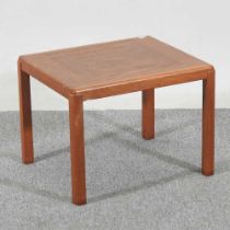 A 1970's Danish teak coffee table, stamped Stole Mobelfabrik 47w x 40d x 35h cm