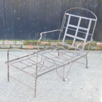 A 19th century painted iron folding campaign chair