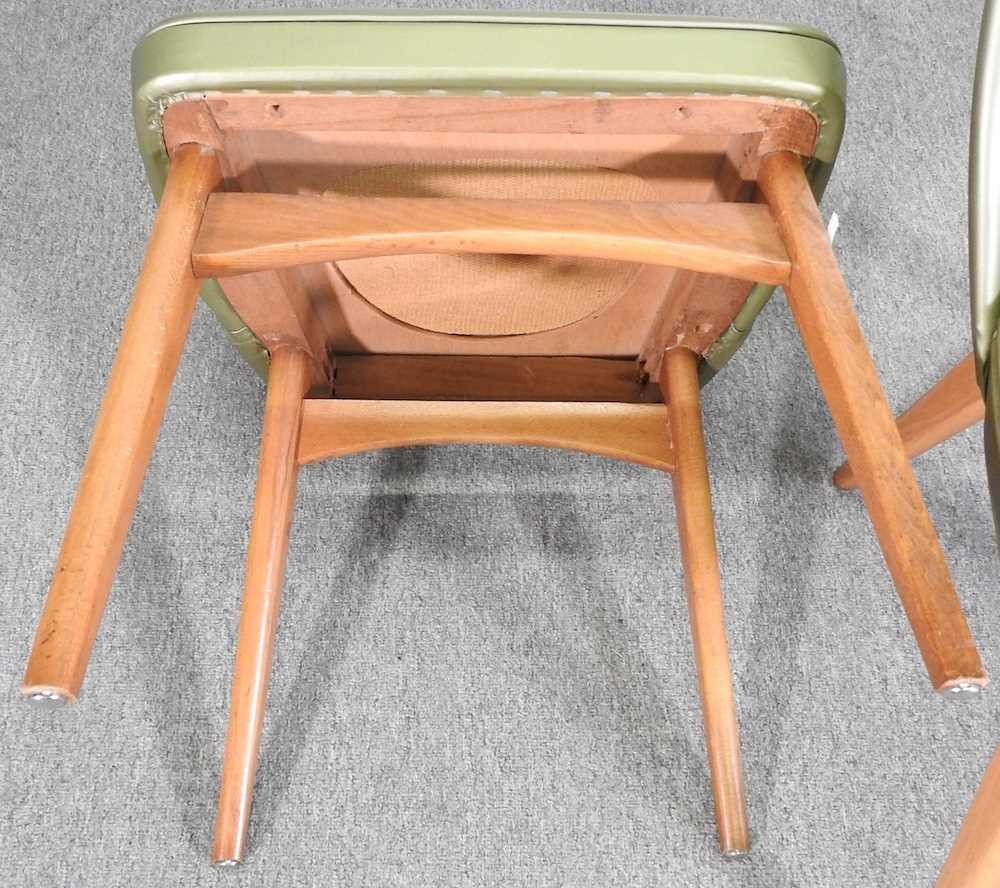 A pair of green upholstered side chairs, together with a nest of three 1970's teak G Plan occasional - Image 4 of 4