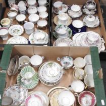 A large collection of mainly 19th century English teacups and saucers Overall condition is mixed.