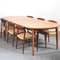 A set of six 1960's Danish teak Model 75 dining chairs by Neils Otto Moller, for J W Moller, with