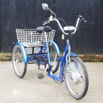 A Powabyke blue electric tricycle, with charger THis is in working order and has a charger. Does