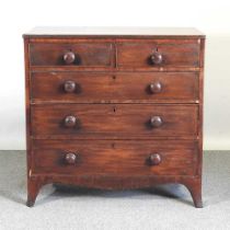 A 19th century mahogany chest of drawers, on swept bracket feet, together with an Edwardian