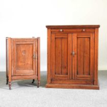A 19th century cabinet, together with a 19th century bedside cabinet (2) 65w x 46d x 77h cm