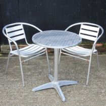 A metal garden set, with two chairs (3)