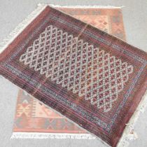 A small Persian rug, 195 x 130cm, together with a kelim rug (2)