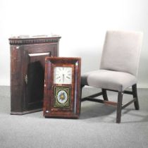 A George III upholstered side chair, on square moulded legs, together with a George III hanging