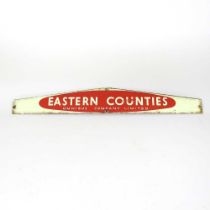 An Eastern Counties omnibus company vintage enamel advertising sign, 57cm