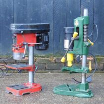 A Record Power electric bench drill, 68cm high, together with a Sealey bench drill (2)