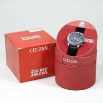 A Citizen limited edition Red Arrows gentleman's wristwatch, boxed Is currently working. Shows light
