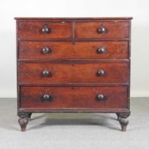 A Victorian mahogany chest of drawers, on turned feet 108w x 52d x 109h cm