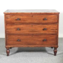 A Victorian mahogany chest, containing three long drawers 101w x 53d x 83h cm