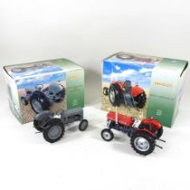 A Universal Hobbies 1/16 scale model of a Massey Ferguson TE20 The Little Grey tractor, together