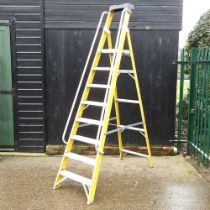 An aluminium platform stepladder, 250cm high