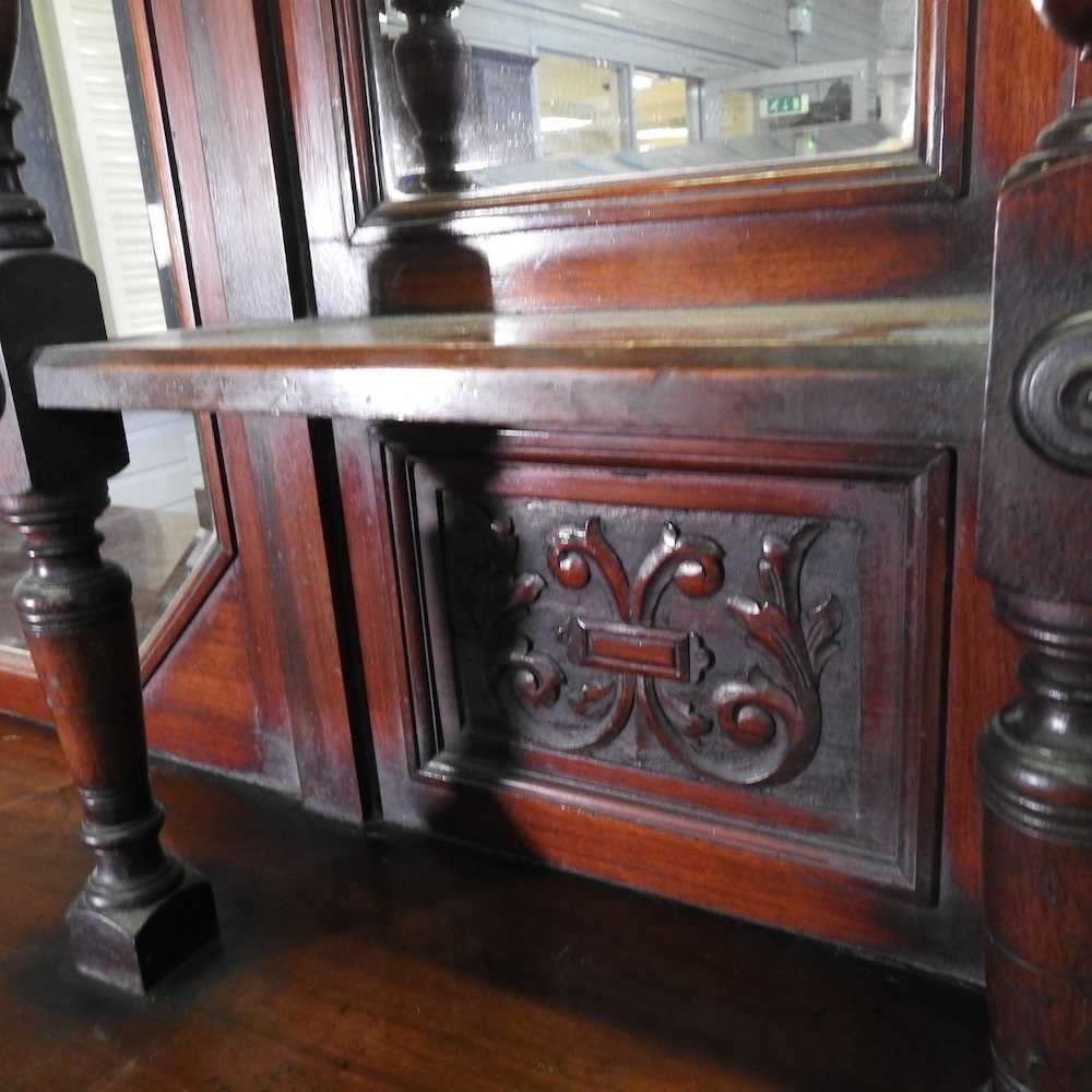 A Victorian mirror back sideboard, with carved panels, on turned feet 182w x 244h x 52d cm - Image 5 of 10