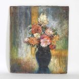 Joris, 20th century, still life flowers in a vase, signed, oil on canvas, 48 x 41cm, unframed