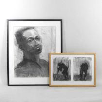 Virginia Matheson, contemporary, Antonio, charcoal on paper, 69 x 56cm, signed to the reverse, 69