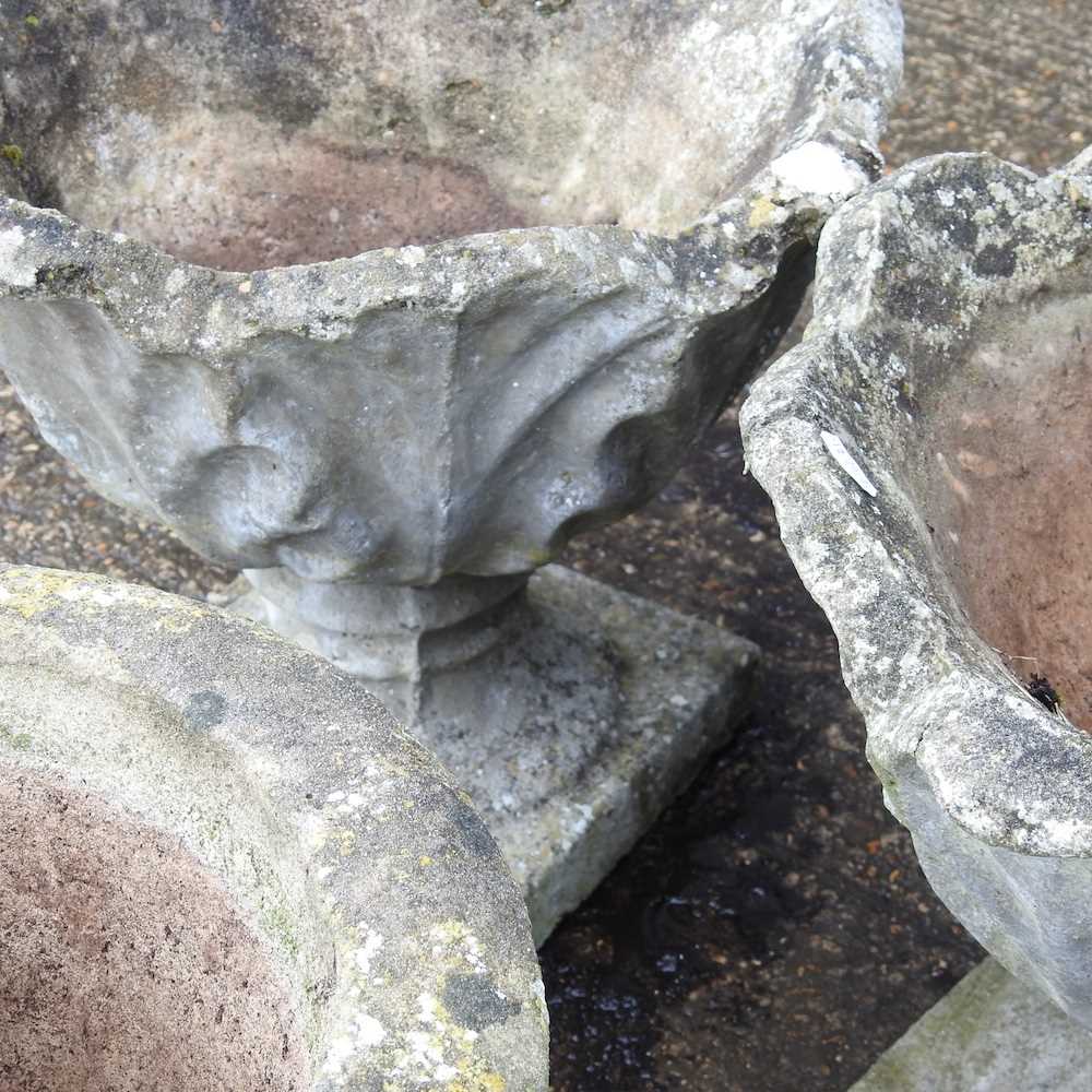 SATURDAY - DAY TWO - A pair of cast stone garden urns, together with another (3) - Image 5 of 5