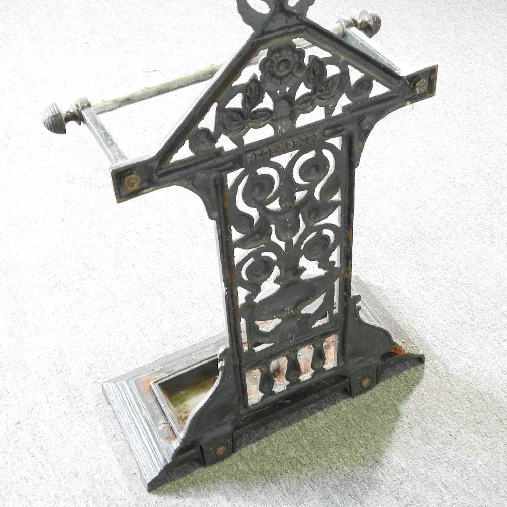 A painted cast iron stick stand 49w x 20d x 79h cm - Image 2 of 4