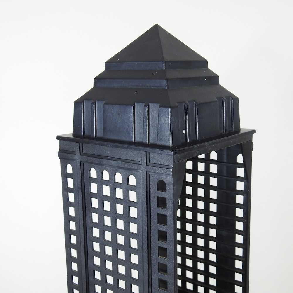 A post-modern modular CD rack, in the form of a Manhattan 52nd Street tower, by Koziol, West - Image 5 of 6