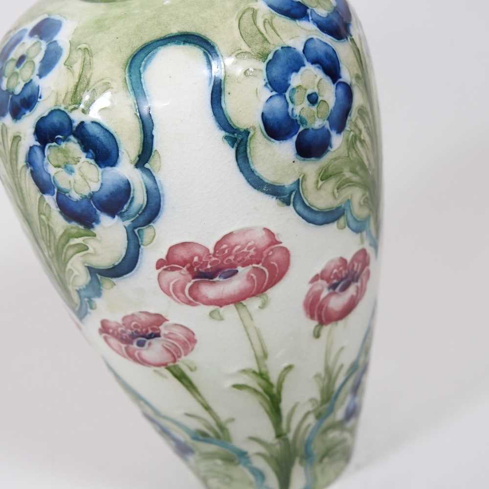A Macintyre Moorcroft pottery vase, circa 1900, of shouldered form, tube lined with poppies, printed - Image 2 of 4