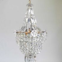 A cut glass chandelier, 41cm diameter Overall condition looks to be complete and usable, but