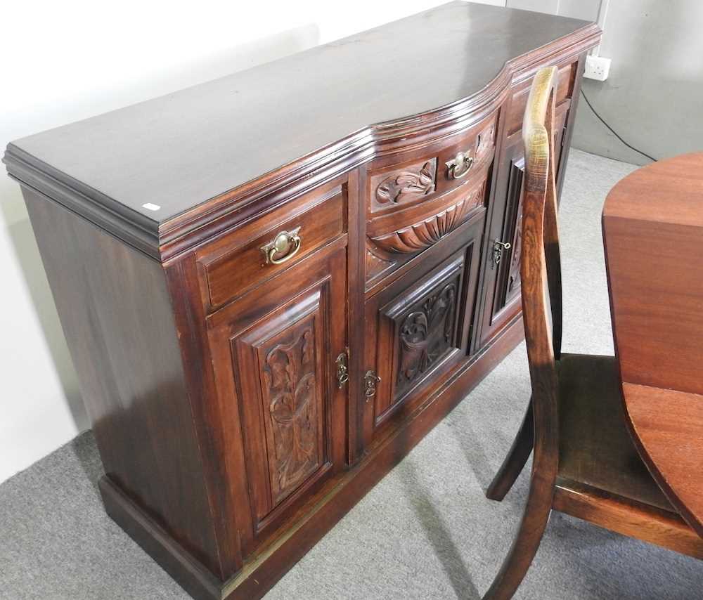 An Edwardian sideboard, together with a dining table and set of four early 20th century dining - Image 3 of 5