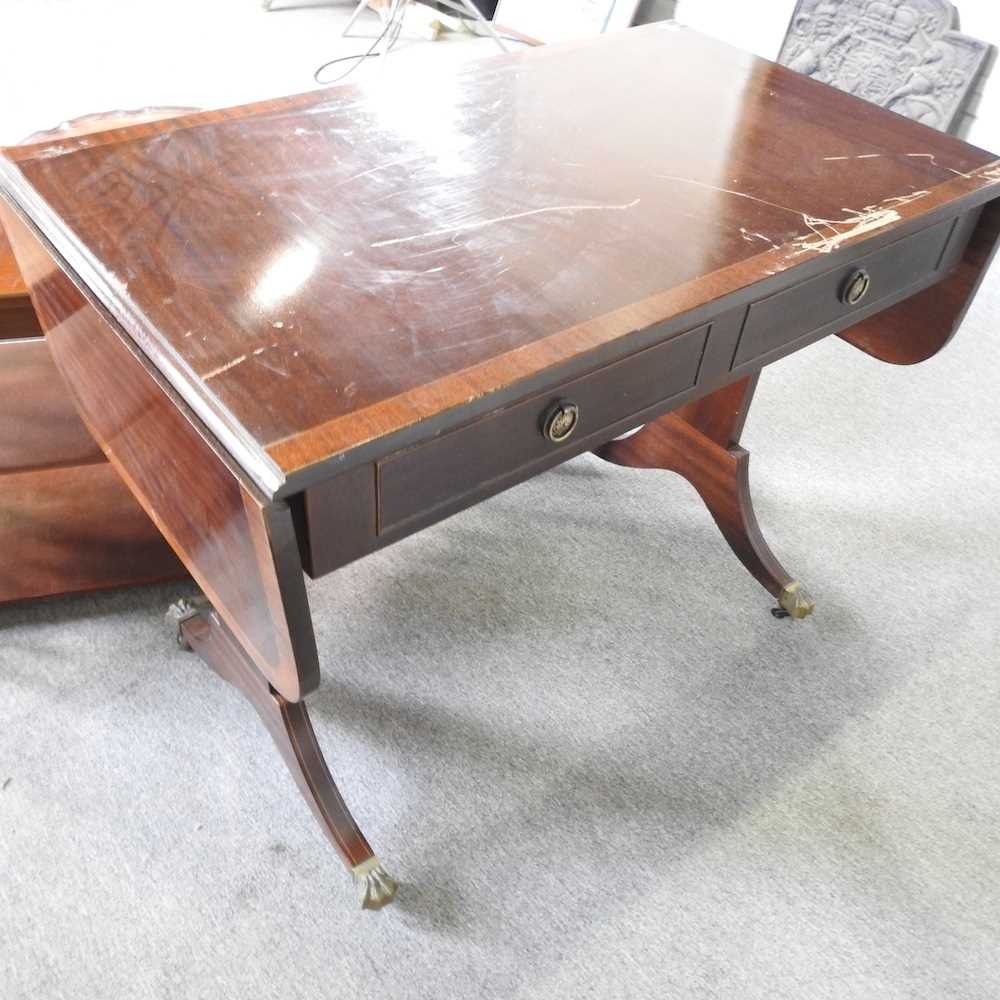 A reproduction sofa table, 96cm wide, together with an occasional table and two others (4) 96w x 56d - Image 2 of 4