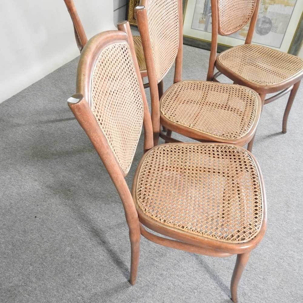 A set of four Thonet bentwood cane seated chairs, some bearing a paper label (4) - Image 4 of 6