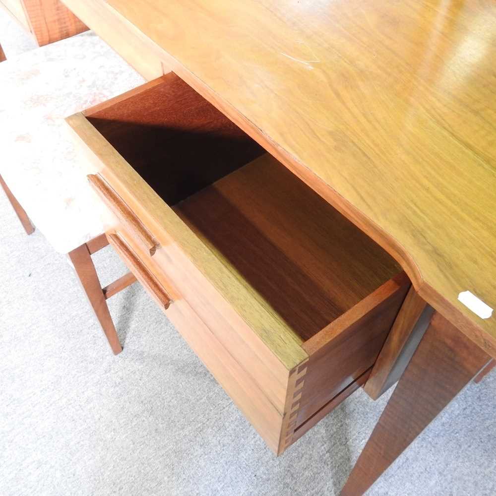 A mid 20th century teak dressing table, by Alfred Cox, with a stool (2) 153w x 46d x 120h cm Overall - Image 6 of 7