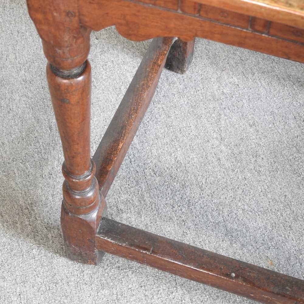 An 18th century oak side table, on turned legs 78w x 59d x 65h cm - Image 2 of 6