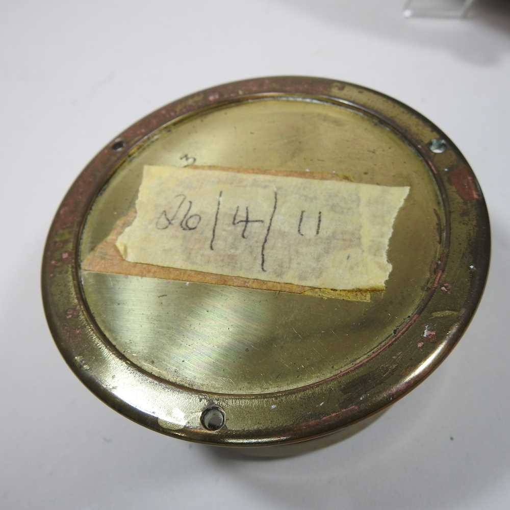 A Negretti & Zambra, London brass cased fisherman's aneroid barometer, issued by the national Life - Image 6 of 6