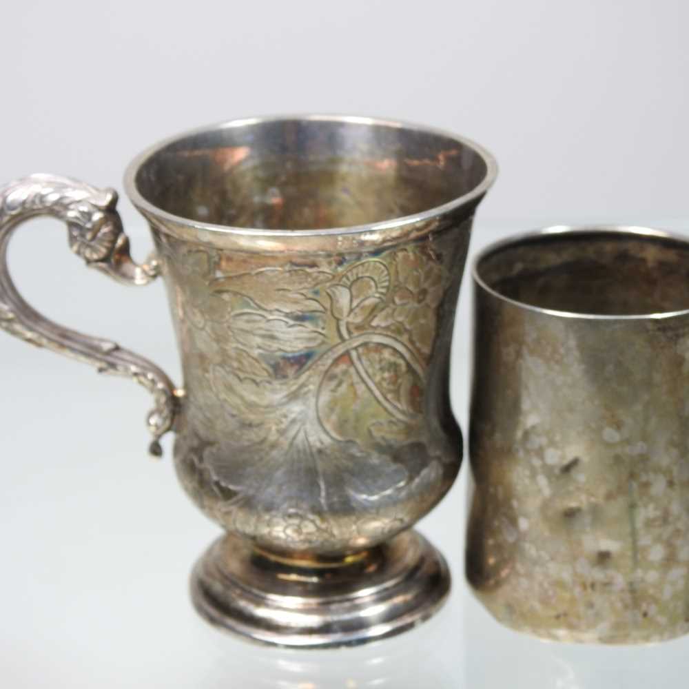 An Edwardian silver mug, with presentation inscription to J W Ravenscroft, Birmingham 1909, 78g, - Image 7 of 7