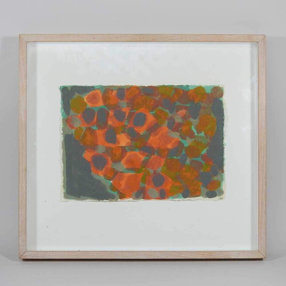 Frank Beanland, 1936-2019, abstract, signed with initials in pencil, acrylic on paper, 20 x 28cm