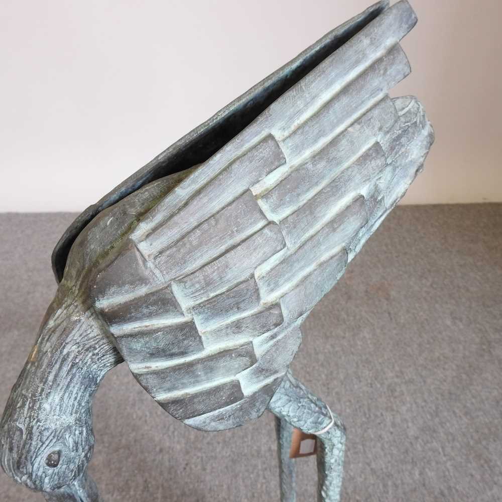 A verdigris metal garden fountain, in the form of a heron, 76cm high Overall condition is - Image 6 of 6