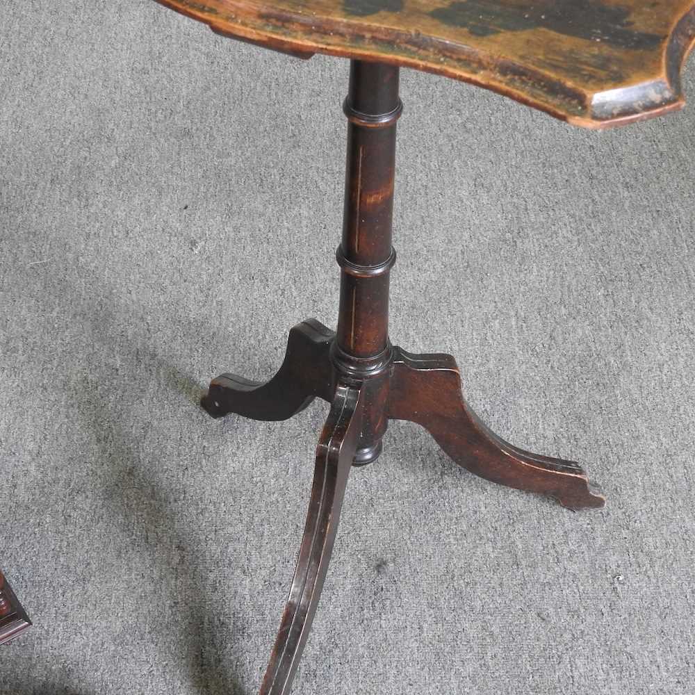 An Edwardian table top revolving bookcase, 35cm wide, together with a tripod table and a Victorian - Image 4 of 8