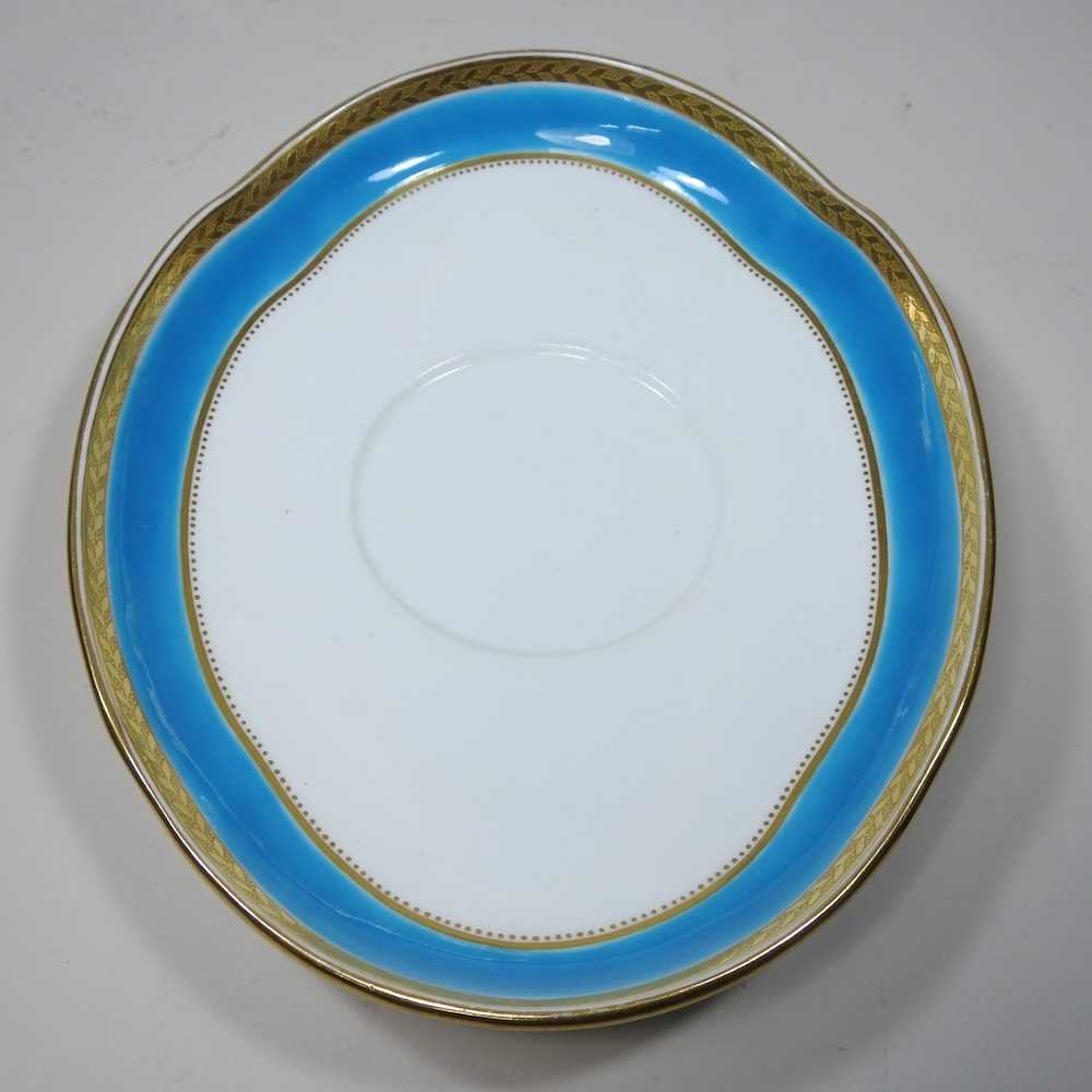 A 19th century Minton tureen and cover on stand, with a blue and gilt border, impressed marks to - Image 8 of 10