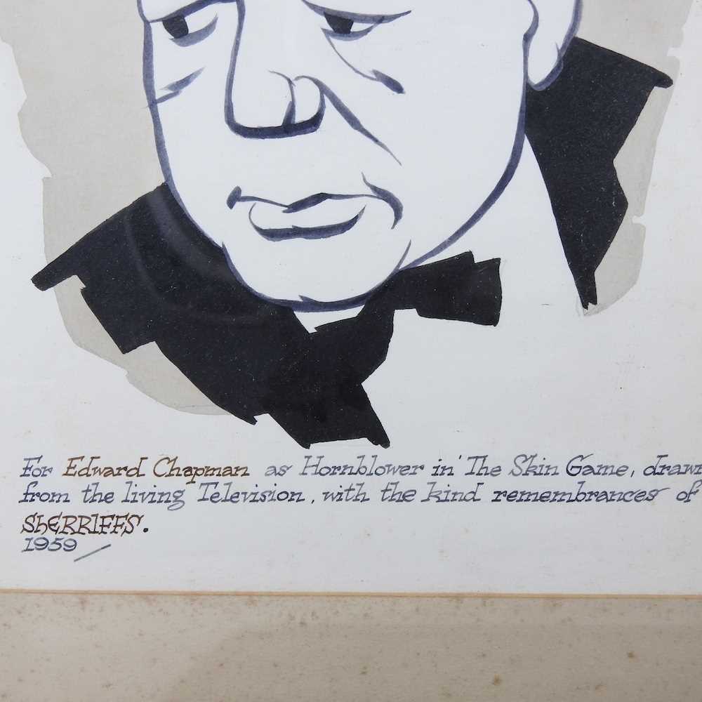 Robert Stuart Sheriffs, 1906-1960, a signed caricature of Edward Chapman in The Skin Game, 30 x - Image 3 of 5