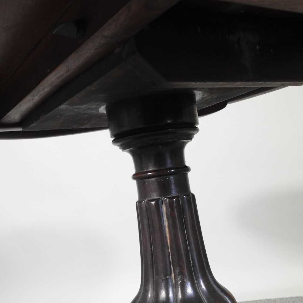 A Victorian burr walnut occasional table, with a hinged oval top, on a splayed base 106w x 73cm - Image 2 of 6