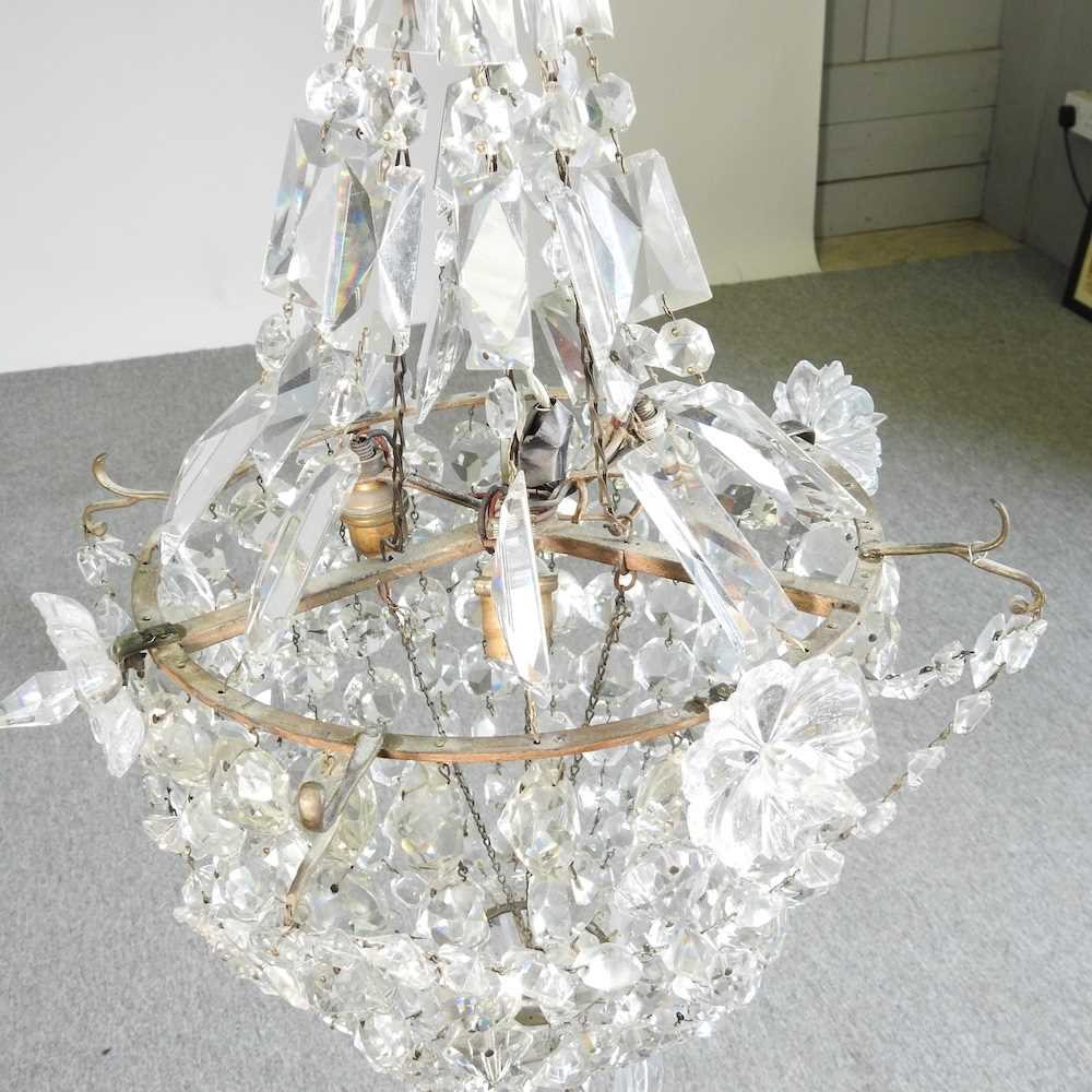 A cut glass chandelier, 41cm diameter Overall condition looks to be complete and usable, but - Image 4 of 7
