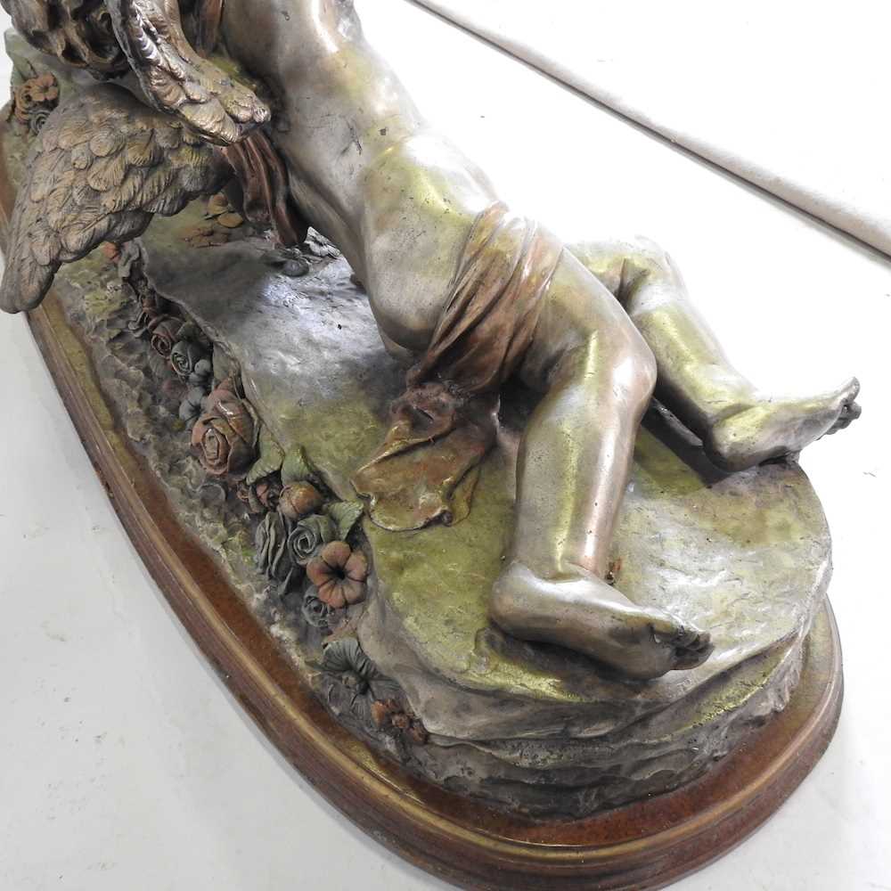 S. Keliam, 20th century, a large bronze sculpture of two cherubs, on a plinth base, signed, 135cm - Image 2 of 7