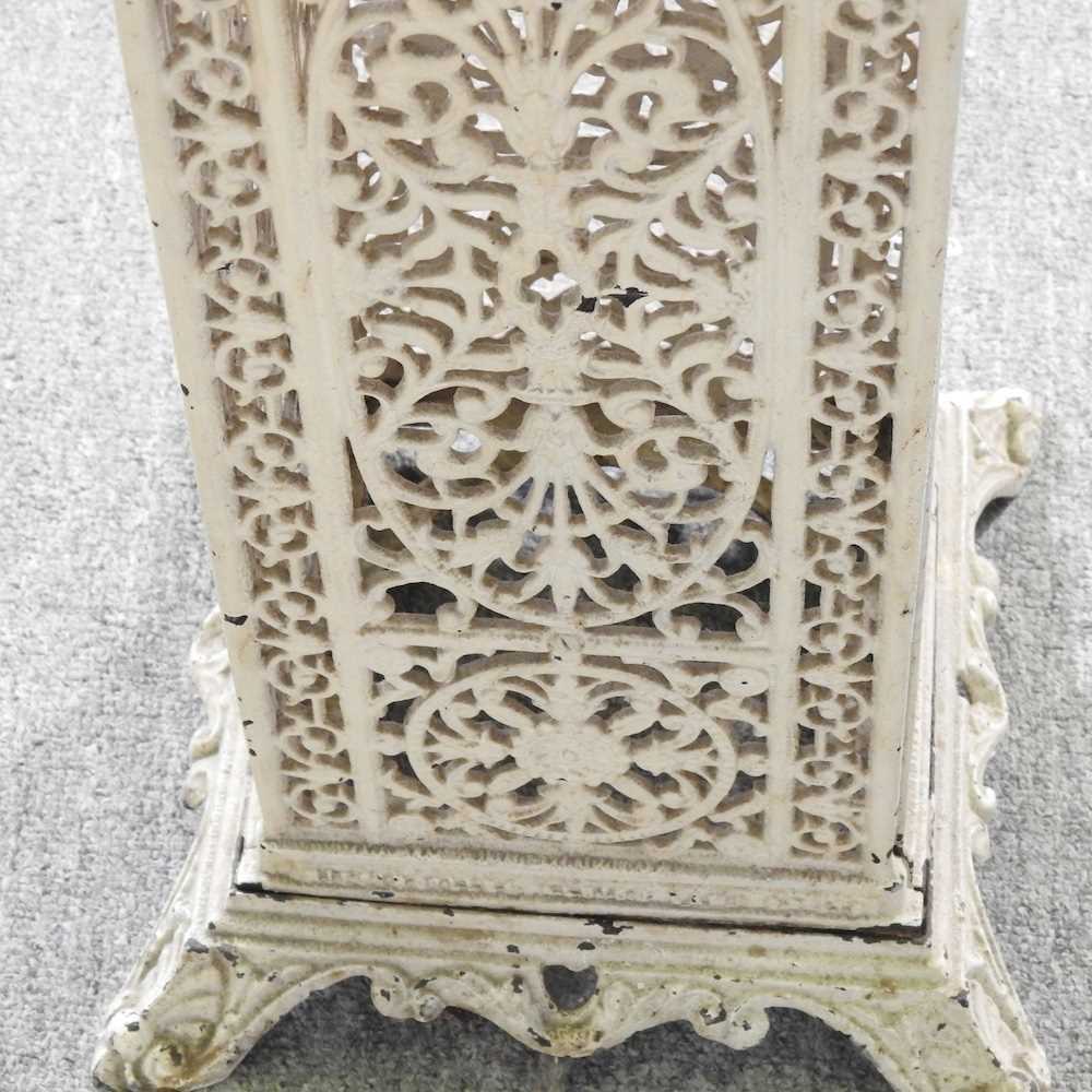 An early 20th century cream painted cast iron conservatory heater, 54cm high - Image 2 of 4