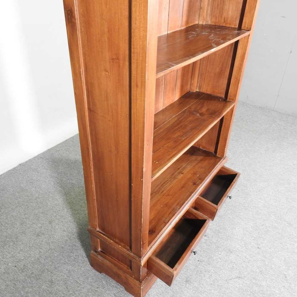 A hardwood standing open bookcase, with drawers below 96w x 32d x 180h cm - Image 2 of 4