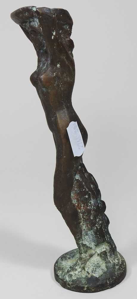 An Art Nouveau style bronze figure of a lady, with her arms raised, 21cm high - Image 3 of 7