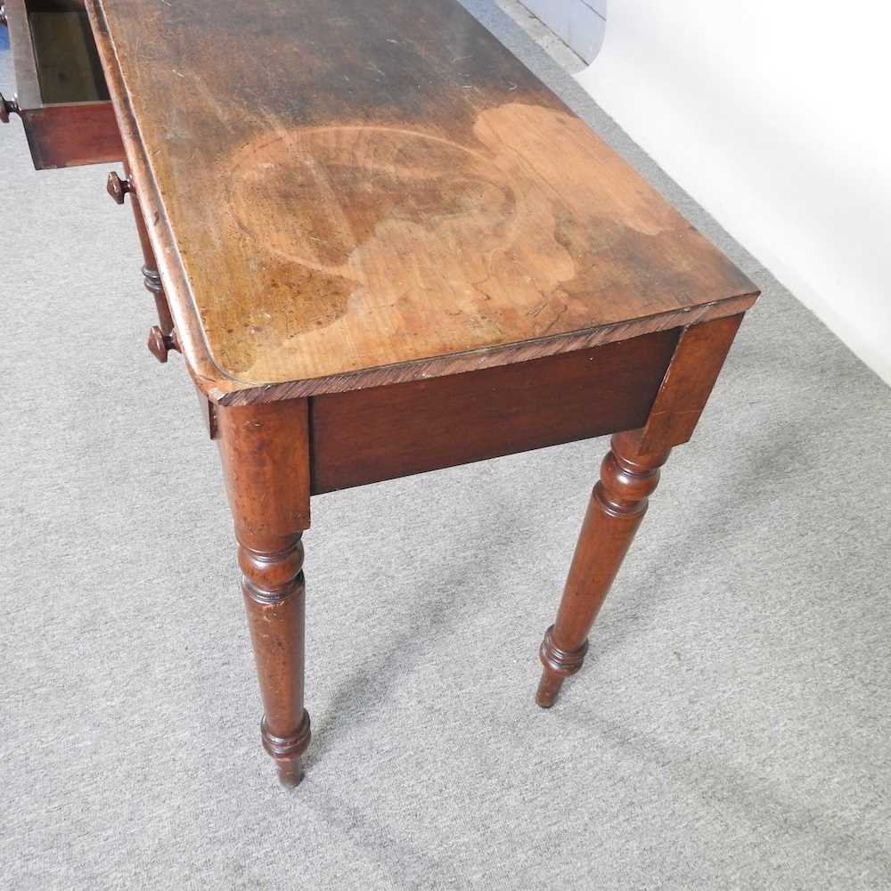 A Victorian mahogany side table, on turned legs 102w x 45d x 71h cm - Image 5 of 5