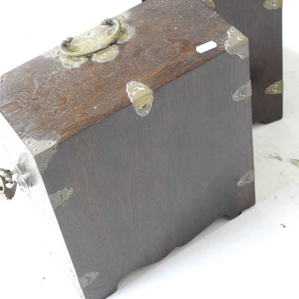 A Chinese elm and brass mounted table cabinet, mid 20th century, containing short drawers 30w x - Image 5 of 5